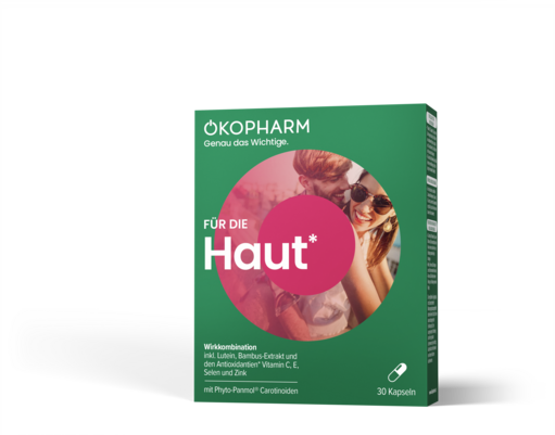 Sie sehen eine Packung Ökopharm® Wirkkombination für die Haut Kapseln 30ST, Produktbild: 01 Ökopharm® Wirkkombination für die Haut Kapseln 30ST, A-Nr.: 3109016 - 01