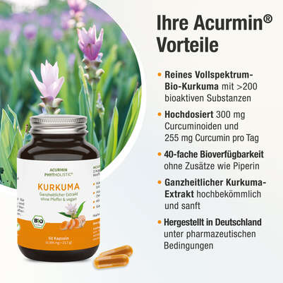 Sie sehen eine Packung Bio Kurkuma Kapseln – 40-fache Bioverfügbarkeit ohne Pfeffer – 100% natürliches Vollspektrum Kurkuma, Produktbild: 03 Bio Kurkuma Kapseln – 40-fache Bioverfügbarkeit ohne Pfeffer – 100% natürliches Vollspektrum Kurkuma, A-Nr.: 5614178 - 03