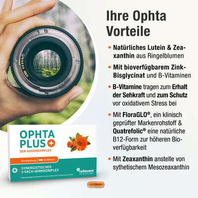 Augenvitamine – Augenkomplex der Carotinoide Lutein &amp; Zeaxanthin, B-Vitamine und Zink – 30 Kapseln, A-Nr.: 5895817 - 03