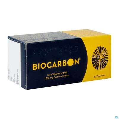 Sie sehen eine Packung Biocarbon Tabl 50st, Produktbild: 02 Biocarbon Tabl 50st, A-Nr.: 1347869 - 02