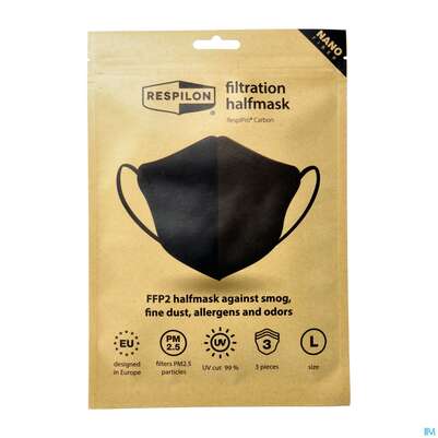 Schutzmasken Ffp2/respipro/nanofaser Carbon Large Schwarz 3st, A-Nr.: 5378766 - 02