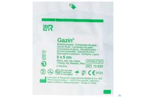Mullkompressen Gazin Baumw.17faedig Steril 8fach 5x 5cm 2st, A-Nr.: 2569997 - 01