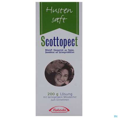 Sie sehen eine Packung Scottopect Hustensaft 200g, Produktbild: 01 Scottopect Hustensaft 200g, A-Nr.: 0070420 - 01
