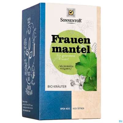 Sie sehen eine Packung Sonnentor Doppelkammerbeutel/bio Frauenmantel Tee 21,6g 02329 18st, Produktbild: 03 Sonnentor Doppelkammerbeutel/bio Frauenmantel Tee 21,6g 02329 18st, A-Nr.: 5804849 - 03