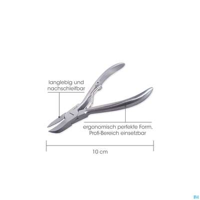 Sie sehen eine Packung Nagel Zange Canal Rostfrei Aufgelegt 10cm 3054- 1st, Produktbild: 02 Nagel Zange Canal Rostfrei Aufgelegt 10cm 3054- 1st, A-Nr.: 4786500 - 02