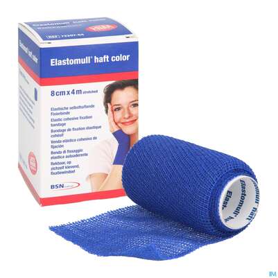 Sie sehen eine Packung Elastische Binden Elastomull/haft/color Blau 4mx 8cm 1st, Produktbild: 05 Elastische Binden Elastomull/haft/color Blau 4mx 8cm 1st, A-Nr.: 5427097 - 05