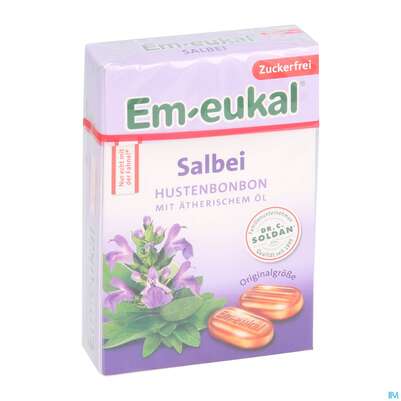 Em-eukal Bonbons Zuckerfrei Salbei Box 50g, A-Nr.: 5334846 - 03