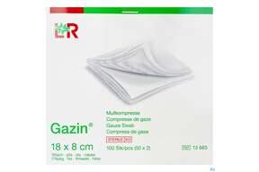 Mullkompressen Gazin Baumw.17faedig Steril 16fach 18x 8cm 50x2 100st, A-Nr.: 2384772 - 01