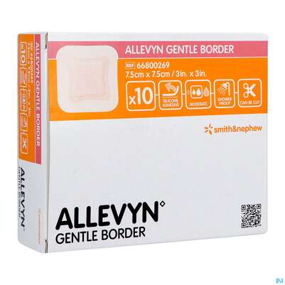 Wundauflagen Allevyn Gentle Border Haftend +silikonkleber 7,5x 7,5cm -smith 10st, A-Nr.: 3748070 - 03