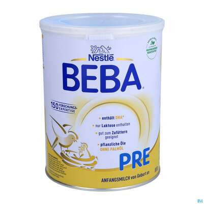 Sie sehen eine Packung Beba Pre Von Geburt An 12573920 800g, Produktbild: 01 Beba Pre Von Geburt An 12573920 800g, A-Nr.: 2680921 - 01