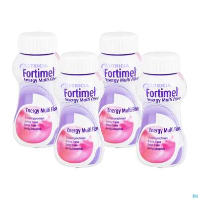 Sie sehen eine Packung Fortimel/multifibre 1,5kcal 200ml Flasche Erdbeer 4st, Produktbild: 03 Fortimel/multifibre 1,5kcal 200ml Flasche Erdbeer 4st, A-Nr.: 3237671 - 03
