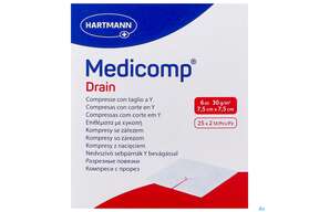 Kompressen Medicomp/drain Vliesstoff/schlitzkompr. 6f Steril 7,5x 7,5cm 25x2 50st, A-Nr.: 1652124 - 01