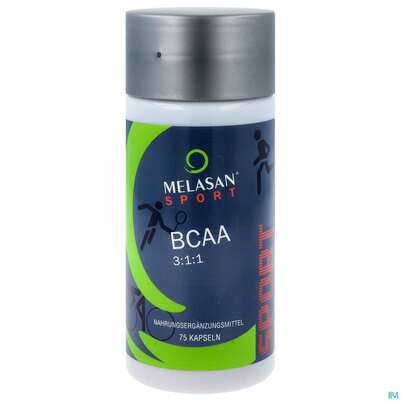 Sie sehen eine Packung Melasan/sport Kapseln Bcaa 3:1:1 75st, Produktbild: 01 Melasan/sport Kapseln Bcaa 3:1:1 75st, A-Nr.: 4365827 - 01