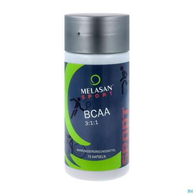 Sie sehen eine Packung Melasan/sport Kapseln Bcaa 3:1:1 75st, Produktbild: 02 Melasan/sport Kapseln Bcaa 3:1:1 75st, A-Nr.: 4365827 - 02