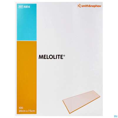 Sie sehen eine Packung Melolite Wundkompresse Nichthaftend Steril 7,5x 20cm 100st, Produktbild: 01 Melolite Wundkompresse Nichthaftend Steril 7,5x 20cm 100st, A-Nr.: 0743391 - 01