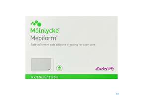 Wundverband Mepiform Silikonverband Selbsthaftend 5x 7,5cm 5st, A-Nr.: 2211787 - 01