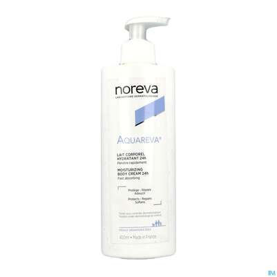 Sie sehen eine Packung Noreva Aquareva Körpermilch 400ml, Produktbild: 03 Noreva Aquareva Körpermilch 400ml, A-Nr.: 4095055 - 03