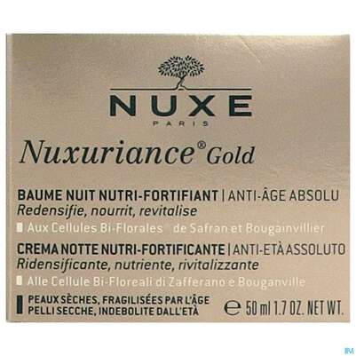 Sie sehen eine Packung Nuxe Nuxuriance Anti-aging Intensiv Gold Nacht Balsam 50ml, Produktbild: 01 Nuxe Nuxuriance Anti-aging Intensiv Gold Nacht Balsam 50ml, A-Nr.: 5267593 - 01