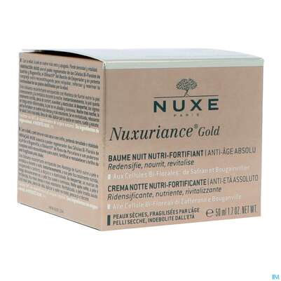 Sie sehen eine Packung Nuxe Nuxuriance Anti-aging Intensiv Gold Nacht Balsam 50ml, Produktbild: 03 Nuxe Nuxuriance Anti-aging Intensiv Gold Nacht Balsam 50ml, A-Nr.: 5267593 - 03
