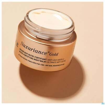 Sie sehen eine Packung Nuxe Nuxuriance Anti-aging Intensiv Gold Nacht Balsam 50ml, Produktbild: 08 Nuxe Nuxuriance Anti-aging Intensiv Gold Nacht Balsam 50ml, A-Nr.: 5267593 - 08