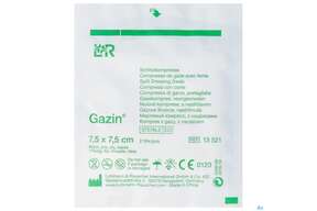 Schlitzkompressen Gazin 17faedig Steril 8fach 7,5x 7,5cm 2st, A-Nr.: 2575236 - 01