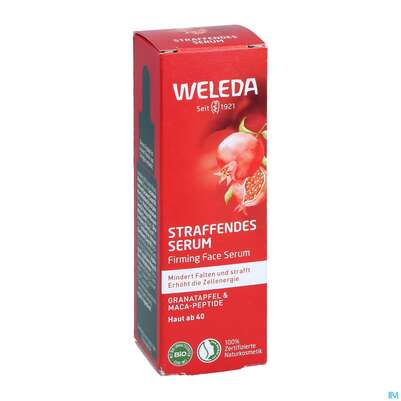 Sie sehen eine Packung Weleda Granatapfel/+maca Peptide Straffendes Serum 30ml, Produktbild: 04 Weleda Granatapfel/+maca Peptide Straffendes Serum 30ml, A-Nr.: 5652664 - 04