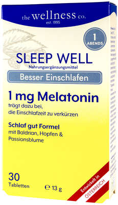 Wellness Sleep Well Tabletten, 30 Stück pro Packung, A-Nr.: 4998024 - 01