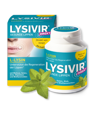 Sie sehen eine Packung LYSIVIR®direkt Kapseln, Produktbild: 01 LYSIVIR®direkt Kapseln, A-Nr.: 4368398 - 01