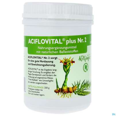 Sie sehen eine Packung Aciflovital Plus Nr 2 Ds 250g, Produktbild: 01 Aciflovital Plus Nr 2 Ds 250g, A-Nr.: 2661869 - 01