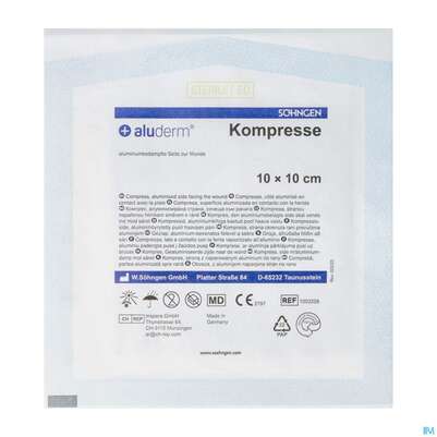 Kompressen Aluderm Einzeln Steril 10x 10cm 1st, A-Nr.: 0910274 - 02