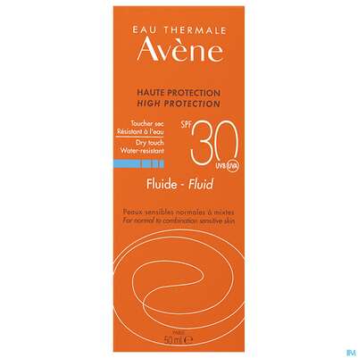 Sie sehen eine Packung Avène Sonnenfluid Spf 30+ 50ml, Produktbild: 01 Avène Sonnenfluid Spf 30+ 50ml, A-Nr.: 5212758 - 01