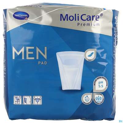 Sie sehen eine Packung Inkontinenz Molicare Premium/men Pad Tropfen 2 14st, Produktbild: 01 Inkontinenz Molicare Premium/men Pad Tropfen 2 14st, A-Nr.: 4918723 - 01
