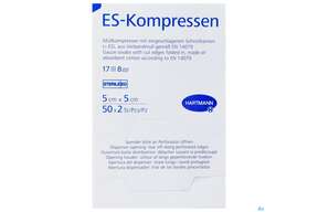 Mullkompressen-es Hartmann/steril 8fach 17faedig 5x 5cm 50x2 100st, A-Nr.: 5662438 - 01