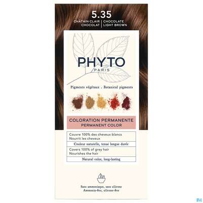 Sie sehen eine Packung Phytocolor 5.35 Chocolate Light Brown 1st, Produktbild: 01 Phytocolor 5.35 Chocolate Light Brown 1st, A-Nr.: 5794996 - 01