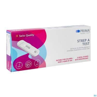 Sie sehen eine Packung Diagnostika U.zubehoer Prima/strep A Test Selbsttest Nachweis Con Beta Haemolytisch 1st, Produktbild: 02 Diagnostika U.zubehoer Prima/strep A Test Selbsttest Nachweis Con Beta Haemolytisch 1st, A-Nr.: 5775094 - 02