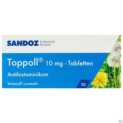 Sie sehen eine Packung Toppoll Tabl 10mg 30st, Produktbild: 01 Toppoll Tabl 10mg 30st, A-Nr.: 4207614 - 01
