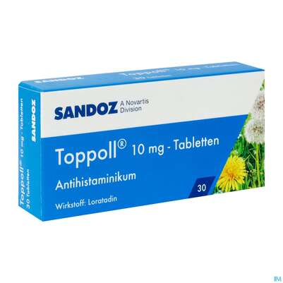 Sie sehen eine Packung Toppoll Tabl 10mg 30st, Produktbild: 02 Toppoll Tabl 10mg 30st, A-Nr.: 4207614 - 02
