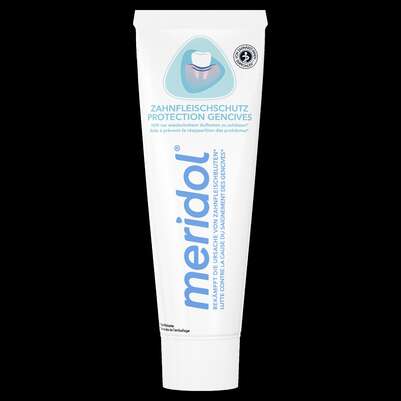 Sie sehen eine Packung meridol® Zahnfleischschutz Zahncreme, Produktbild: 01 meridol® Zahnfleischschutz Zahncreme, A-Nr.: 1759566 - 01