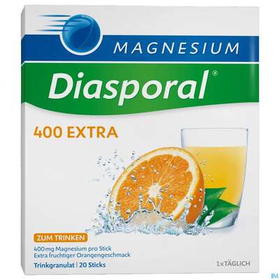 Sie sehen eine Packung Magnesium Diasporal/400 Extra/trinkgranulat 20st, Produktbild: 04 Magnesium Diasporal/400 Extra/trinkgranulat 20st, A-Nr.: 3870799 - 04