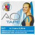 Sie sehen eine Packung Tape Aq Kinesiologie 5,5mx 5cm Rolle Blau 1st, Produktbild: 01 Tape Aq Kinesiologie 5,5mx 5cm Rolle Blau 1st, A-Nr.: 3592490 - 01