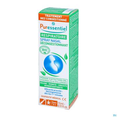 Sie sehen eine Packung Nasenspray Puressentiel Atemweg Hypertonisch 15ml, Produktbild: 02 Nasenspray Puressentiel Atemweg Hypertonisch 15ml, A-Nr.: 4876775 - 02