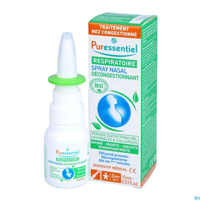 Sie sehen eine Packung Nasenspray Puressentiel Atemweg Hypertonisch 15ml, Produktbild: 04 Nasenspray Puressentiel Atemweg Hypertonisch 15ml, A-Nr.: 4876775 - 04
