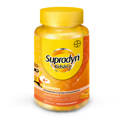 Sie sehen eine Packung Supradyn® Kids & Co Gummies, Produktbild: 01 Supradyn® Kids & Co Gummies, A-Nr.: 4344535 - 01