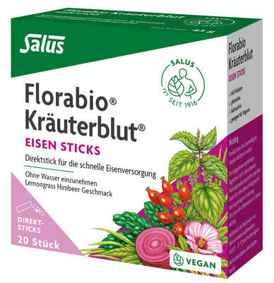 Sie sehen eine Packung Florabio® Kräuterblut® Eisen Sticks, Produktbild: 01 Florabio® Kräuterblut® Eisen Sticks, A-Nr.: 5880572 - 01