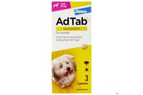 Adtab F Hunde Kautabl 112mg (2,5-5,5kg) 3st, A-Nr.: 5530599 - 01
