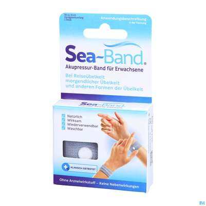 Sie sehen eine Packung Akupressurband Sea Band Pharmag Fuer Erwachsene Grau 2st, Produktbild: 02 Akupressurband Sea Band Pharmag Fuer Erwachsene Grau 2st, A-Nr.: 5682731 - 02