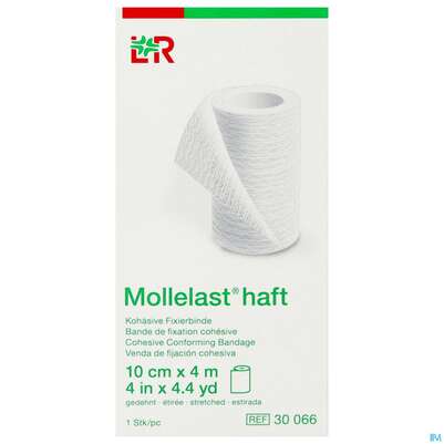 Fixierbinden Mollelast Haft Weiss 4mx 10cm 1st, A-Nr.: 1767672 - 01
