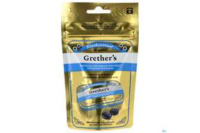 Grethers Pastillen Zuckerfrei Blackcurrant Beutel 110g, A-Nr.: 5855350 - 01