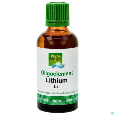 Sie sehen eine Packung Oligoelemente Lithium Phytopharma 50ml, Produktbild: 01 Oligoelemente Lithium Phytopharma 50ml, A-Nr.: 3106302 - 01