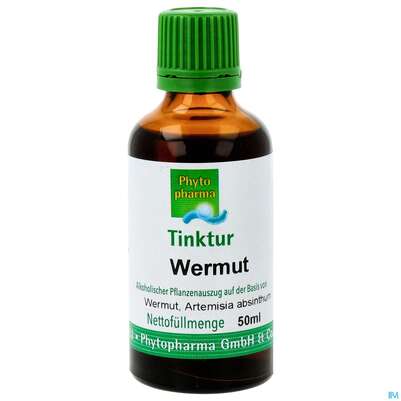 Sie sehen eine Packung Wermut Tinktur Phytopharma 50ml, Produktbild: 01 Wermut Tinktur Phytopharma 50ml, A-Nr.: 3108169 - 01